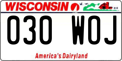 WI license plate 030WOJ