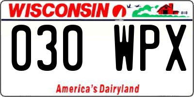 WI license plate 030WPX