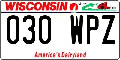 WI license plate 030WPZ