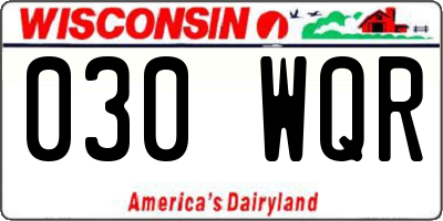 WI license plate 030WQR