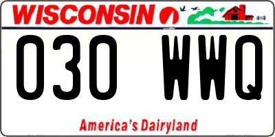 WI license plate 030WWQ