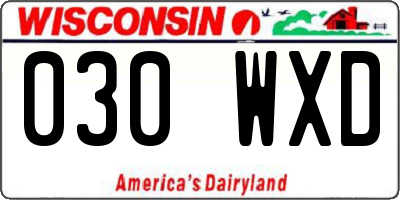WI license plate 030WXD