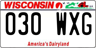 WI license plate 030WXG