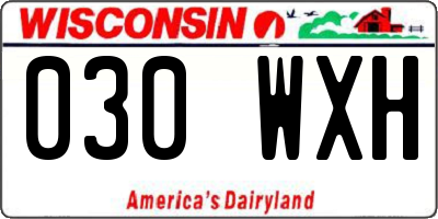 WI license plate 030WXH