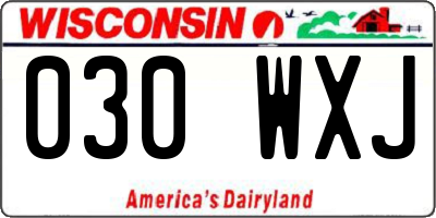 WI license plate 030WXJ