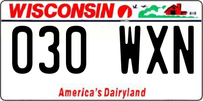 WI license plate 030WXN
