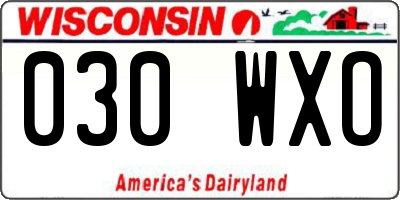 WI license plate 030WXO