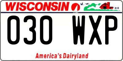 WI license plate 030WXP