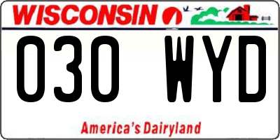 WI license plate 030WYD