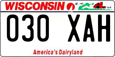 WI license plate 030XAH