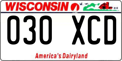 WI license plate 030XCD