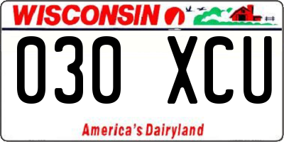 WI license plate 030XCU