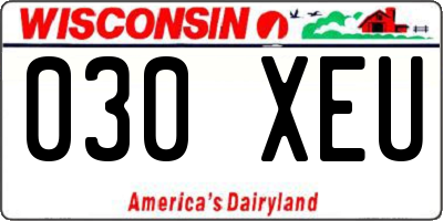 WI license plate 030XEU