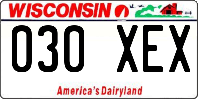 WI license plate 030XEX
