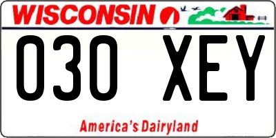 WI license plate 030XEY