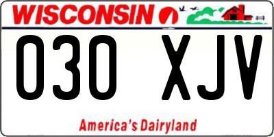 WI license plate 030XJV