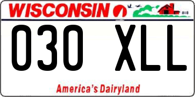 WI license plate 030XLL