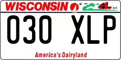 WI license plate 030XLP