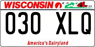 WI license plate 030XLQ