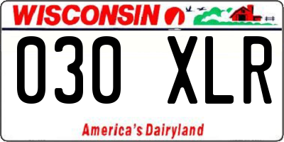WI license plate 030XLR