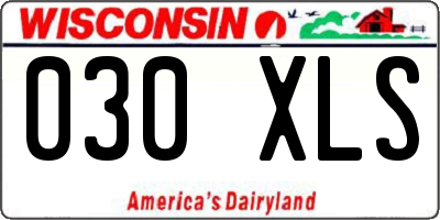 WI license plate 030XLS