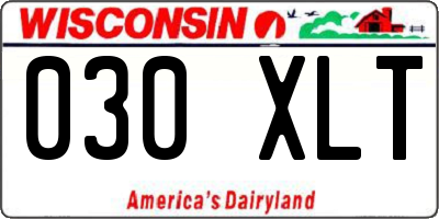 WI license plate 030XLT