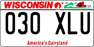 WI license plate 030XLU
