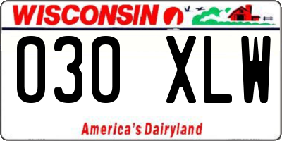 WI license plate 030XLW