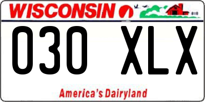 WI license plate 030XLX
