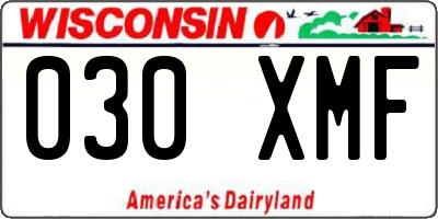 WI license plate 030XMF