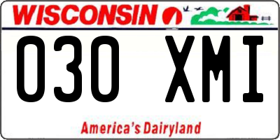 WI license plate 030XMI