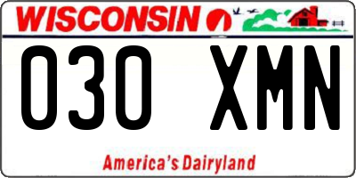 WI license plate 030XMN