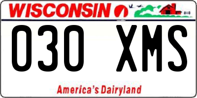 WI license plate 030XMS