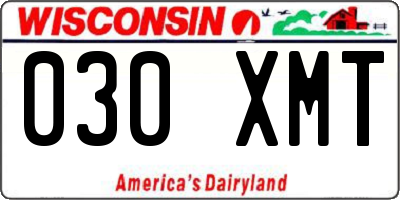 WI license plate 030XMT