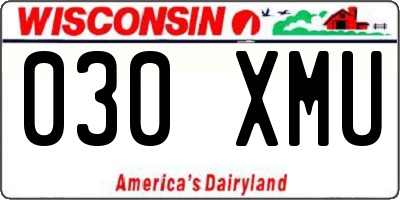 WI license plate 030XMU