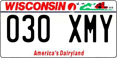 WI license plate 030XMY