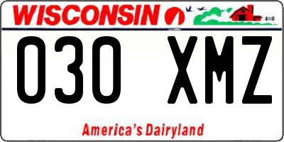 WI license plate 030XMZ