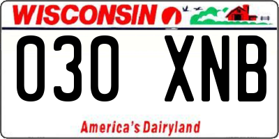 WI license plate 030XNB