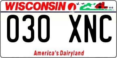 WI license plate 030XNC