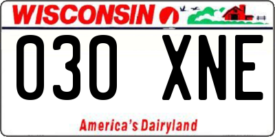 WI license plate 030XNE