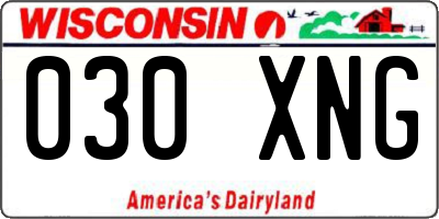 WI license plate 030XNG