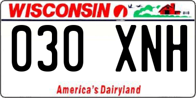 WI license plate 030XNH
