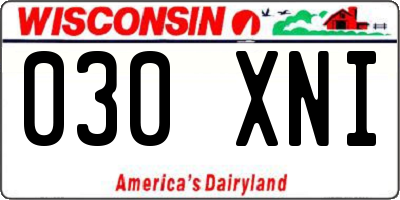 WI license plate 030XNI