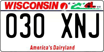 WI license plate 030XNJ