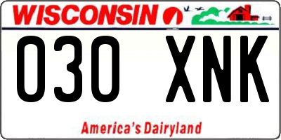 WI license plate 030XNK