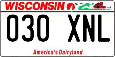 WI license plate 030XNL