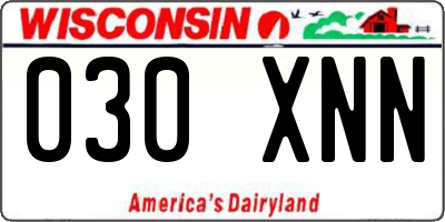 WI license plate 030XNN
