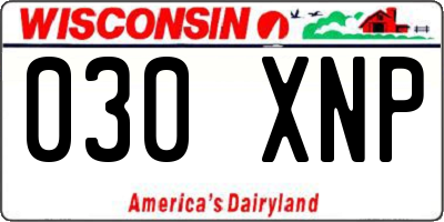 WI license plate 030XNP