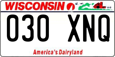 WI license plate 030XNQ