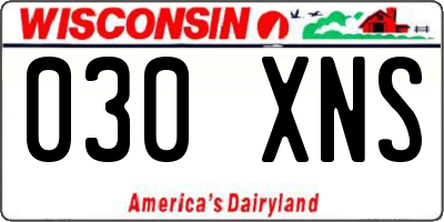WI license plate 030XNS